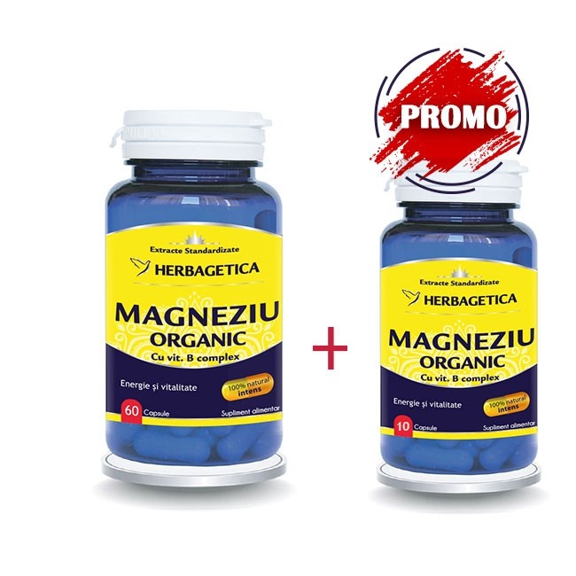 Herbagetica magneziu organic 60 + 10 gr. cps