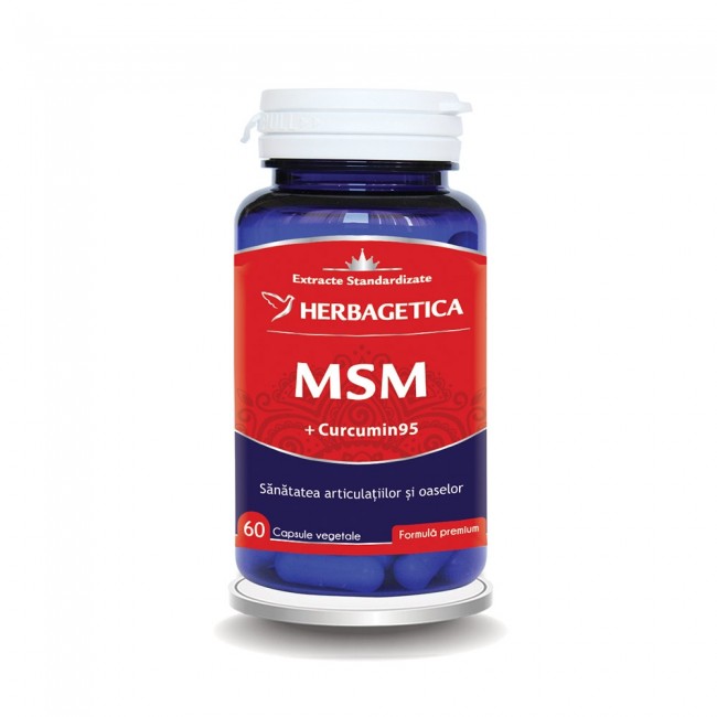 Articulatii, sistem osos si muscular - Msm + Cucumin95, 60 Capsule, Herbagetica, farmacieieftina.ro