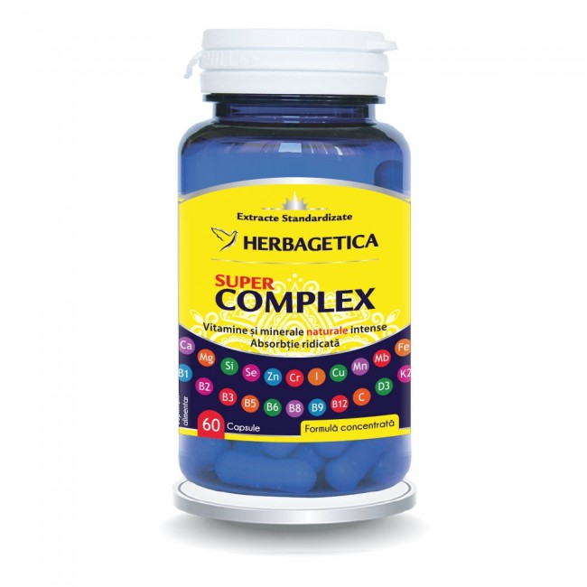 Vitamine, minerale si antioxidanti - Herbagetica super complex , 60 capsule, farmacieieftina.ro