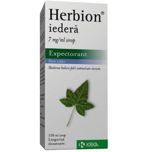 Afectiuni respiratorii - Sirop Expectorant Herbion Ivy 7 mg/ml, 150 ml, Krka, farmacieieftina.ro