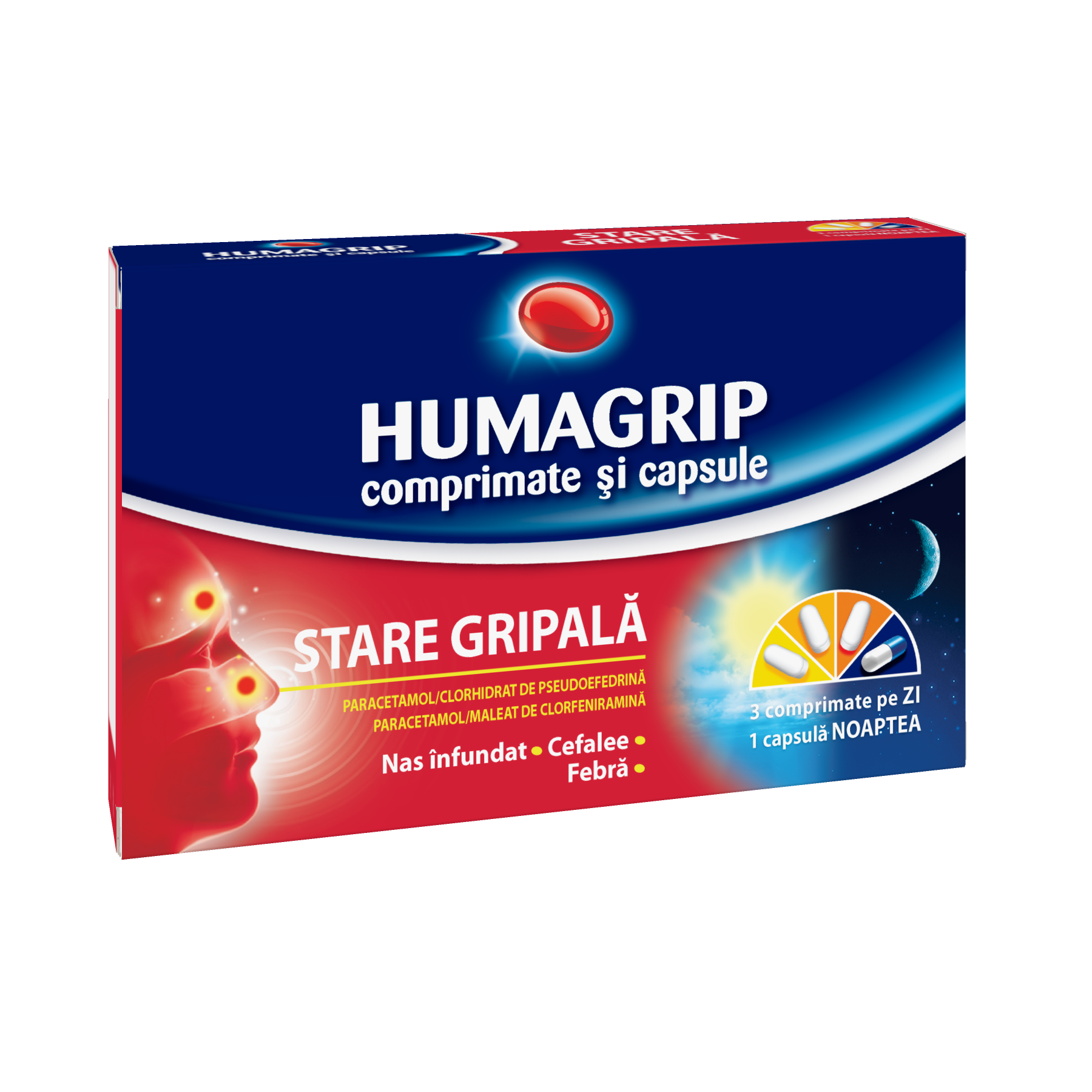 Raceala si gripa - Humagrip, 12 Comprimate si 4 Capsule, Urgo, farmacieieftina.ro