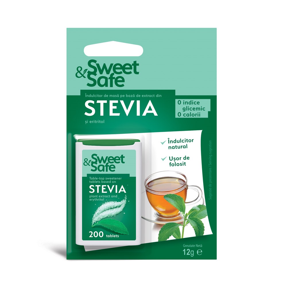 Indulcitori - Indulcitor Natural Stevie 200 comprimate, farmacieieftina.ro