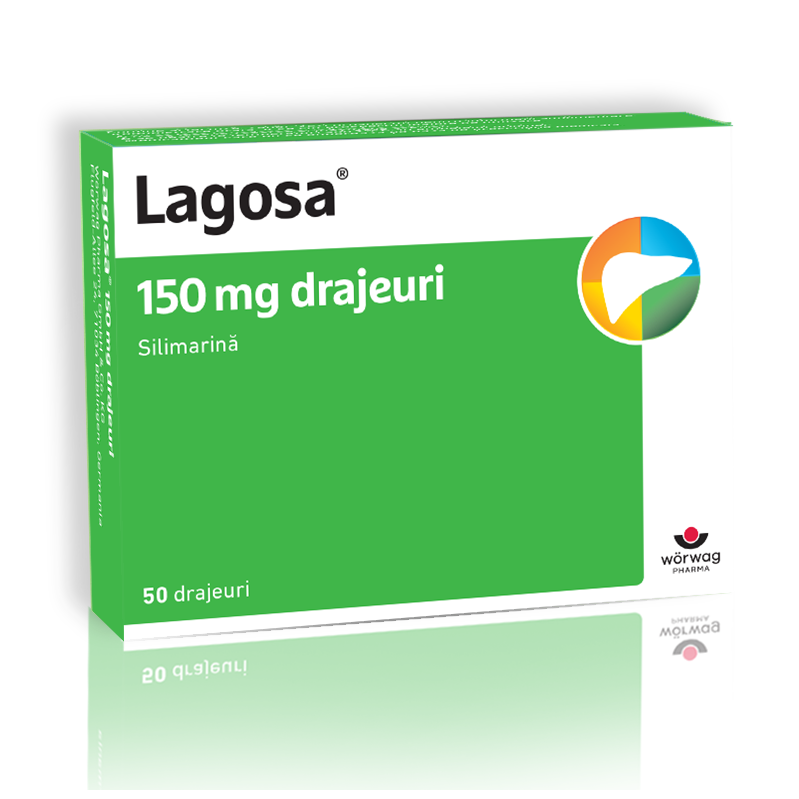 Hepatoprotectoare - Lagosa 150 mg , 50 drajeuri, Worwag, farmacieieftina.ro