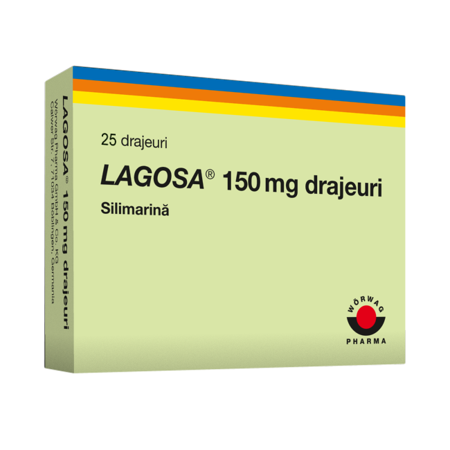 Hepatoprotectoare - Lagosa 150 mg, 25 Drajeuri, Worwag, farmacieieftina.ro