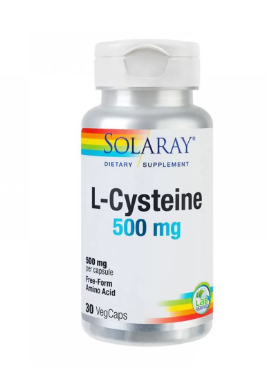 Imunitate scazuta - L-Cysteine 500mg Solaray, 30 capsule, Secom, farmacieieftina.ro