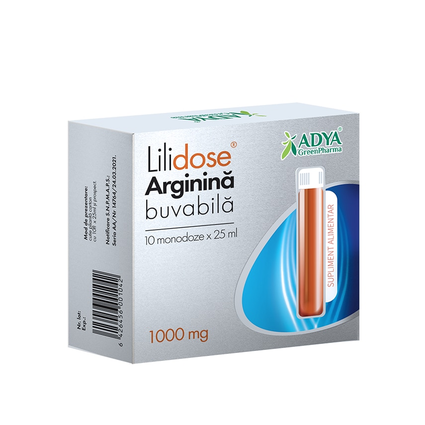 Tonice generale - Lilidose Arginina Buvabila 1G 25 Ml X10 Monodoze, farmacieieftina.ro