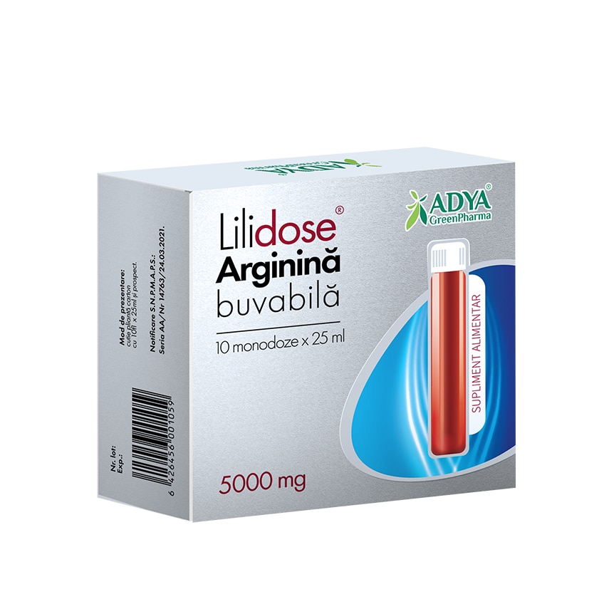 Tonice generale - Lilidose Arginina Buvabila 5G 25Ml X10 Monodoze, farmacieieftina.ro