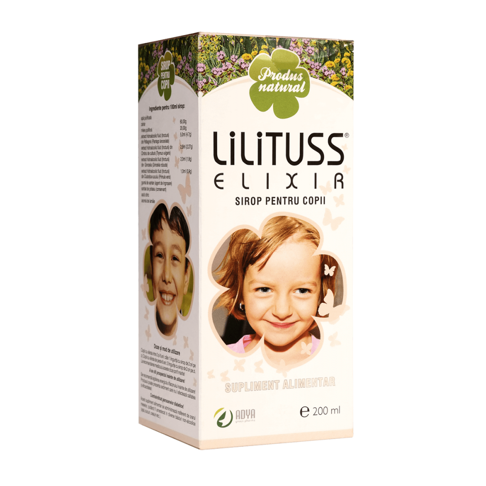 Afectiuni respiratorii - Lilituss Elixir Sirop Copii 200 ml, farmacieieftina.ro