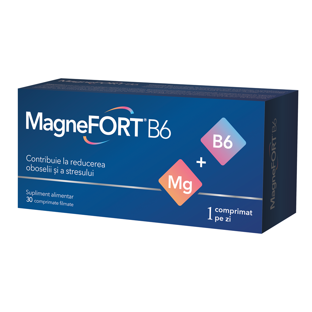 Imunitate scazuta - Magnefort B6, 30 Comprimate Biofarm, farmacieieftina.ro