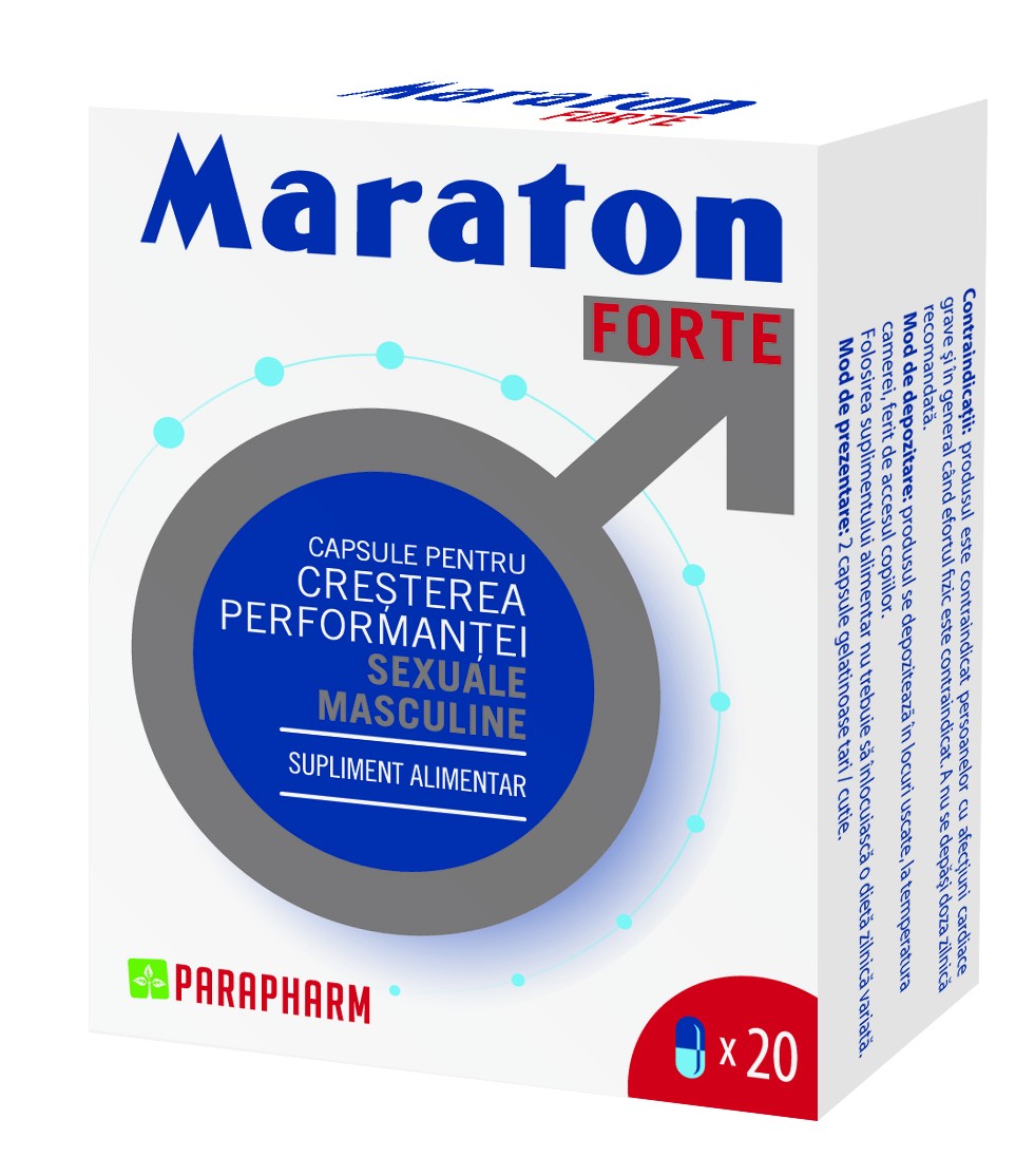 Tonice sexuale - Maraton Forte, 20 Capsule, Parapharm, farmacieieftina.ro