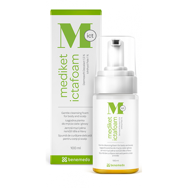Mediket ictafoam 100 ml spuma de curatare delicata pentru corp si scalp