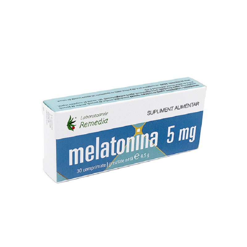 Oboseala si stres - Melatonina 5mg, 30 Comprimate, Remedia, farmacieieftina.ro