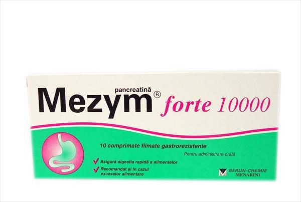 Afectiuni digestive si intestinale - Mezym 10000, 10 Comprimate, Berlin-Chemie Ag, farmacieieftina.ro