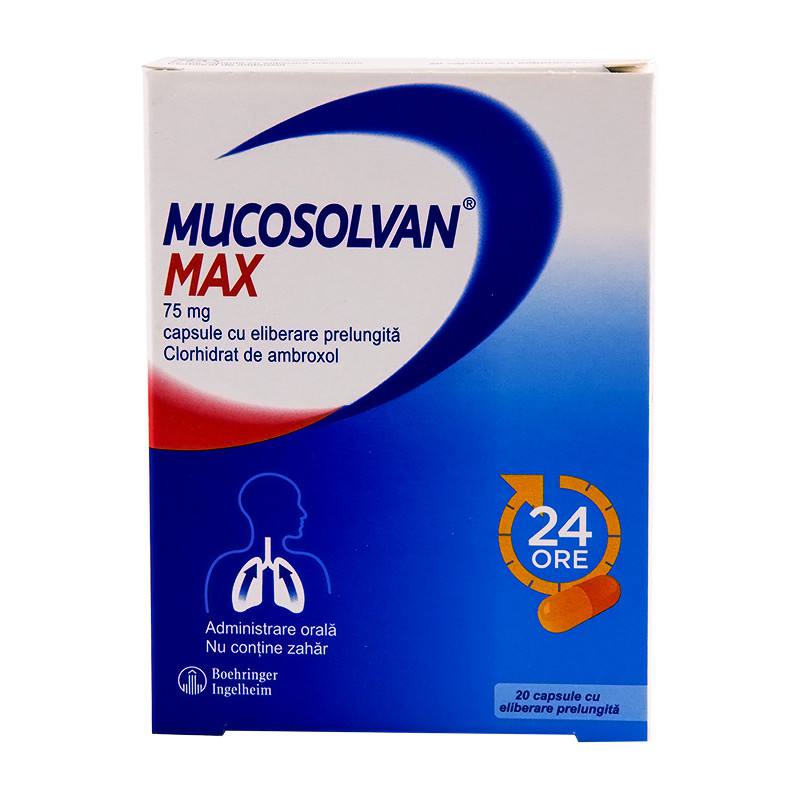 MUCOSOLVAN MAX 75MGX20CPS