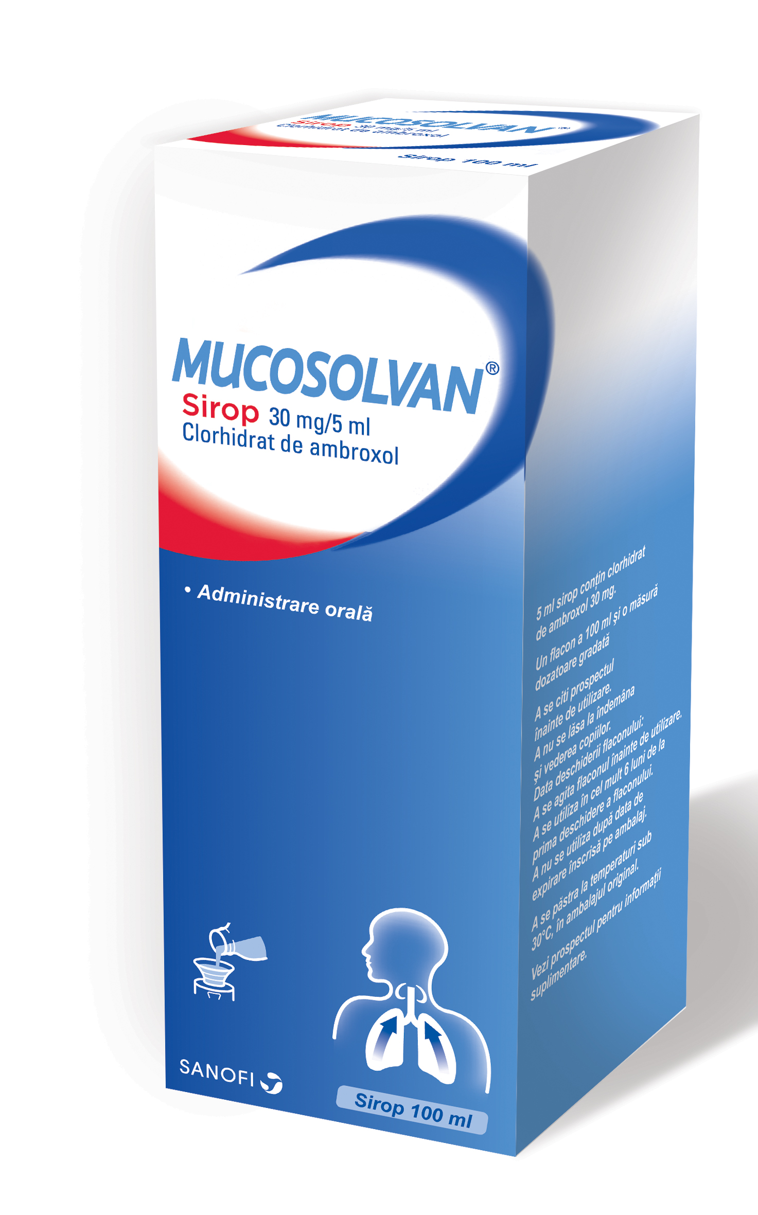 Afectiuni respiratorii - Mucosolvan sirop Adulti 30mg/5ml, 100ml, Sanofi, farmacieieftina.ro