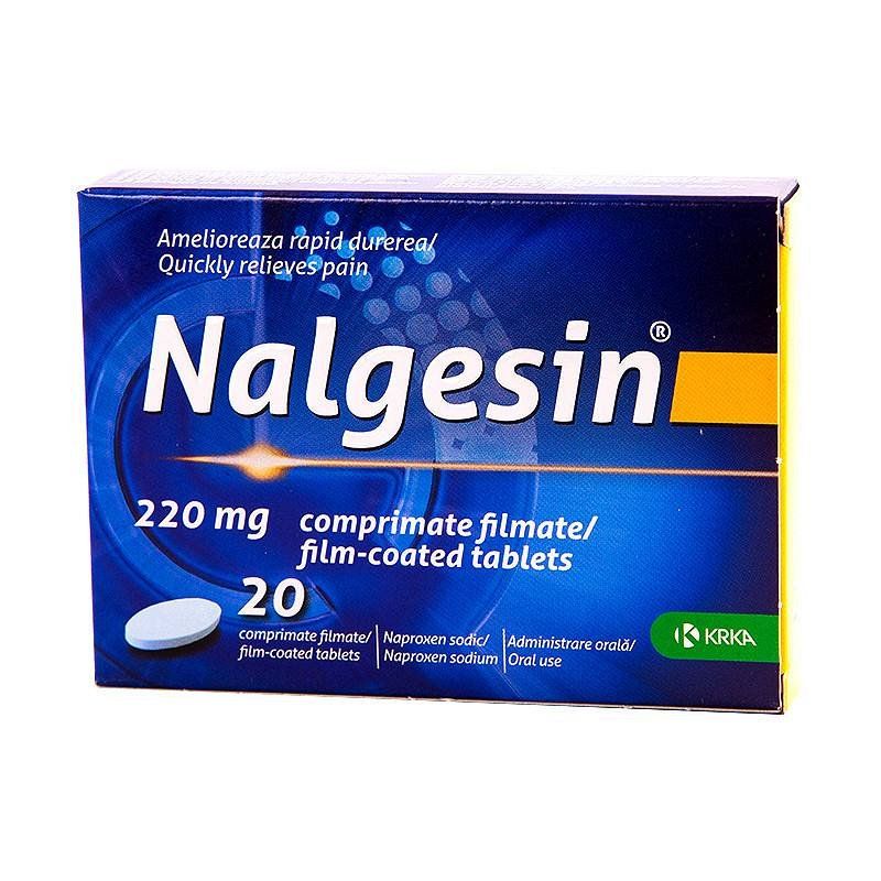 Durere, Nevralgie - Nalgesin, 220 mg, 20 Comprimate Filmate, Krka, farmacieieftina.ro
