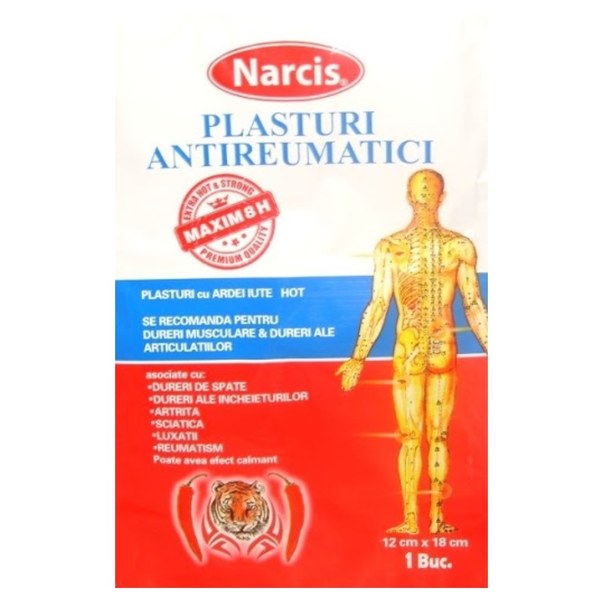 Afectiuni ale articulatiilor si sistemului osos - Plasturi Antireumatici Narcis 12X18 Cm, farmacieieftina.ro
