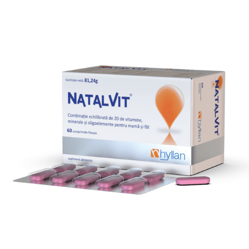 Suplimente sarcina - Natalvit  60 Comprimate, farmacieieftina.ro
