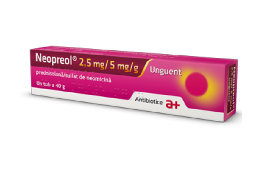 Arsuri, rani si cicatrici - Neopreol Unguent,, 40 G, Antibiotice Sa, farmacieieftina.ro