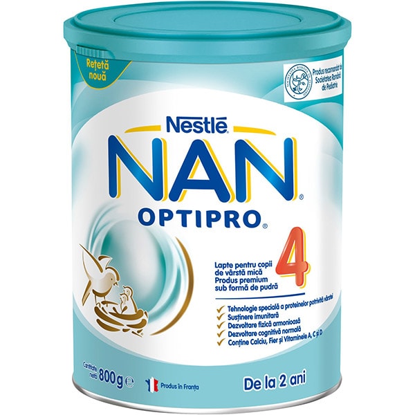Lapte praf - Nestle Nan 4 Optipro 800 gr, farmacieieftina.ro