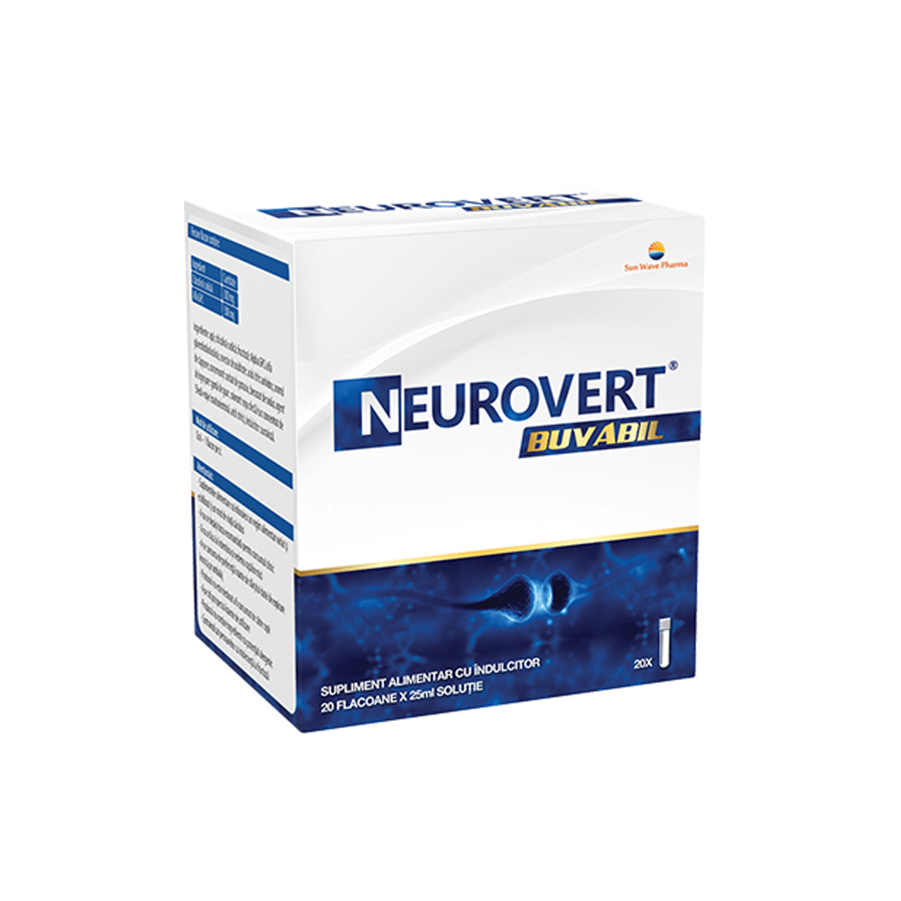 Tonice generale -  Neurovert Buvabil, 20 fiole, Sun Wave Pharma, farmacieieftina.ro
