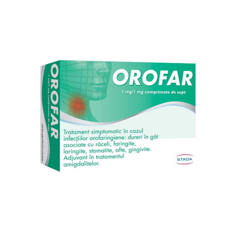 Durere in gat - Orofar 24  Comprimate pentru Supt, farmacieieftina.ro