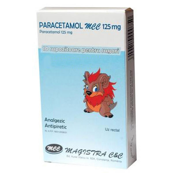 Febra/durere - Paracetamol 125 Magistra , 10 supoz, farmacieieftina.ro