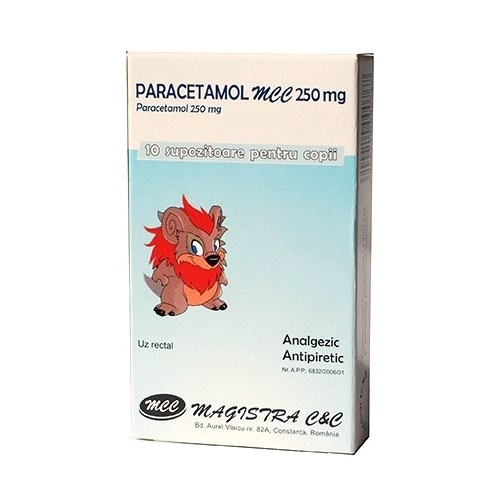 Febra/durere - Paracetamol 250 mg, 10 Supozitoare, Magistra, farmacieieftina.ro