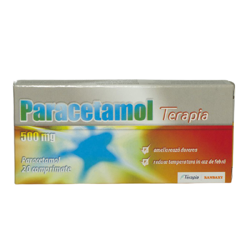 Raceala si gripa - Paracetamol 500 mg, 20 comprimate,Terapia, farmacieieftina.ro