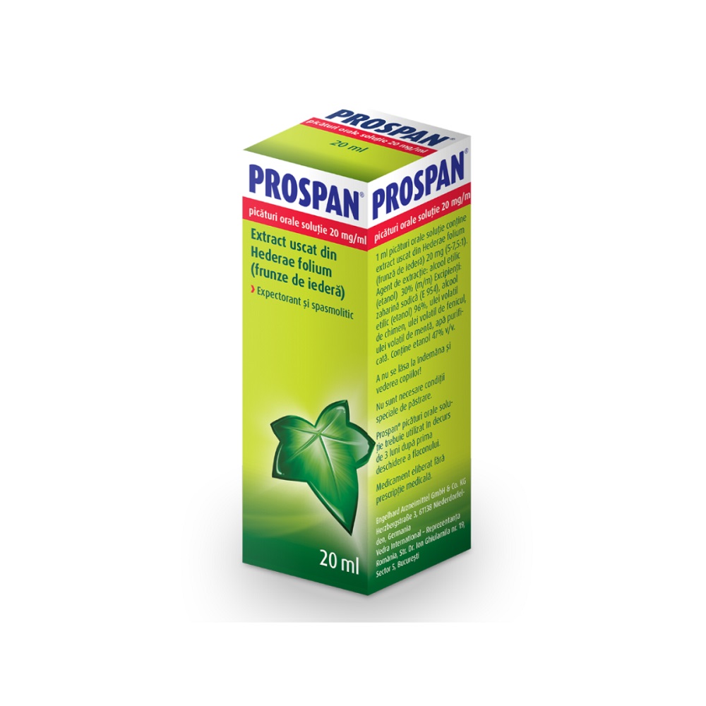 Tuse - Prospan Picături Orale, Soluţie, 20 mg/ml, 20 ml, Engelhard Arzneimittel, farmacieieftina.ro