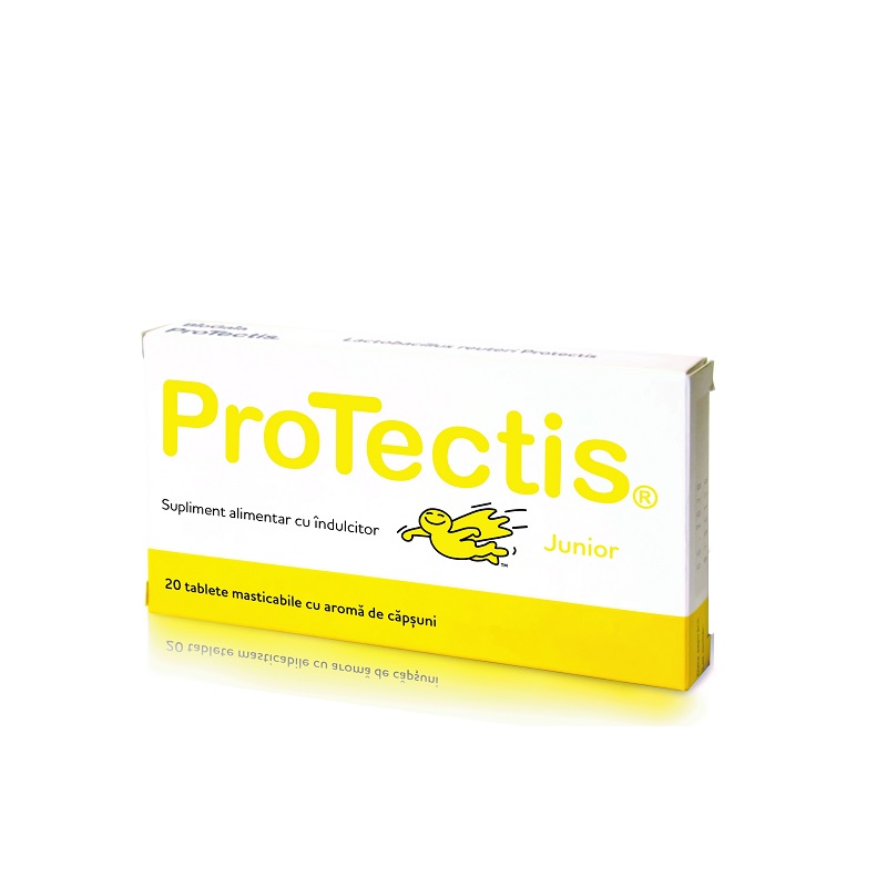Suplimente si vitamine - PROTECTIS PROBIOTIC JUNIOR ,20  Tablete masticabile cu aroma de capsuni, farmacieieftina.ro