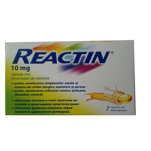 Alergii - REACTIN 10 MG 7 CPS. MOI, farmacieieftina.ro