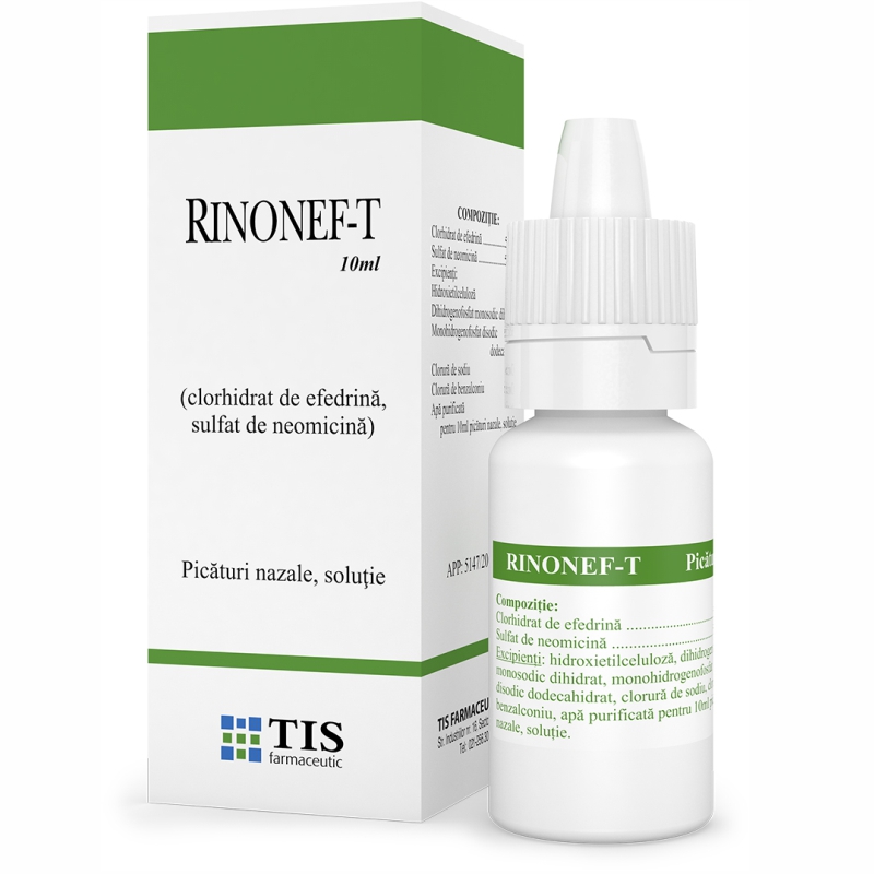 Nas infundat - Rinonef-T Picaturi Nazale, 10ml, Tis Farmaceutic, farmacieieftina.ro