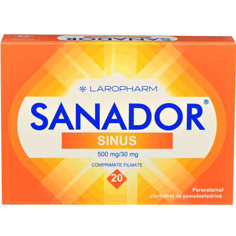 Sanador sinus, 500 mg/30 mg, 20 comprimate filmate