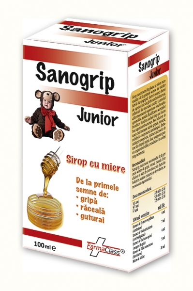 Tuse - SANOGRIP JUNIOR SIROP MIERE 100ML, farmacieieftina.ro