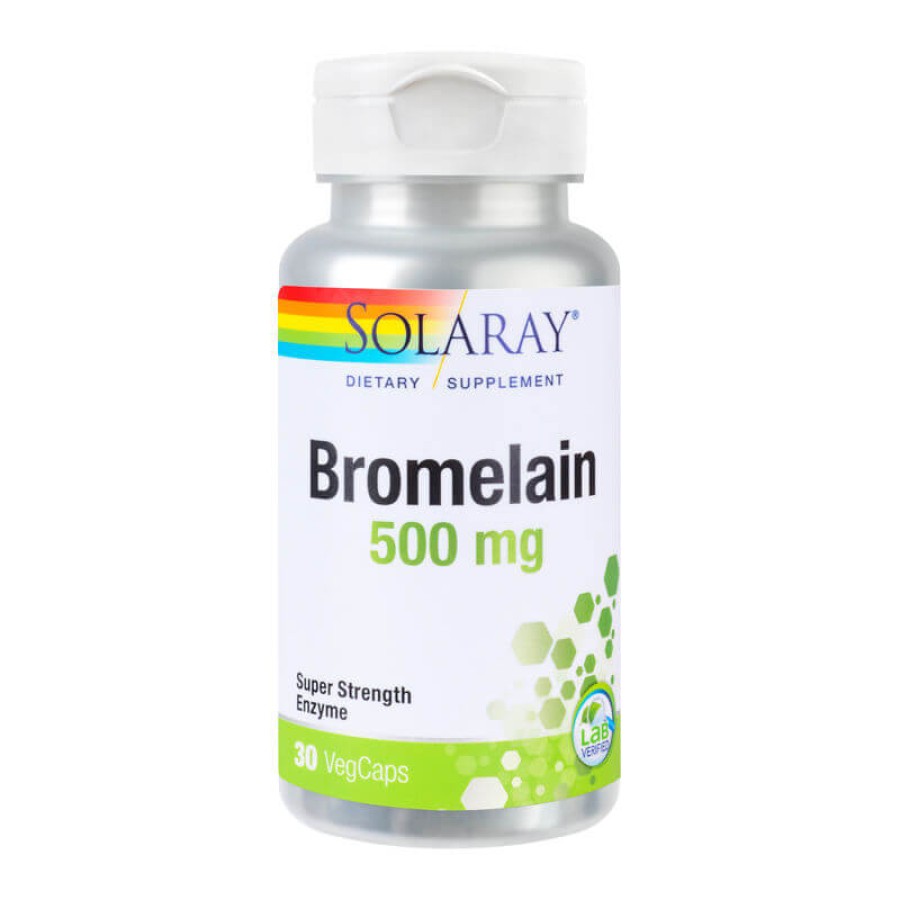 Suplimente digestive, ficat si bila - Secom Bromelain 500 mg, 30 Capsule, farmacieieftina.ro