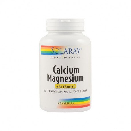 Vitamine, minerale si antioxidanti - Secom Calcium Magnezium + Vitamina D, 90 capsule Solaray, farmacieieftina.ro
