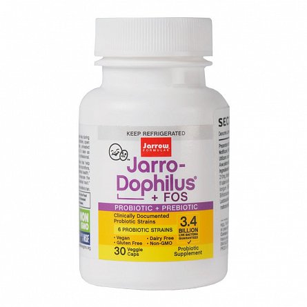 Afectiuni digestive si intestinale - Jarro Dophilus Fos Jarrow Formulas, 30 Capsule, Secom, farmacieieftina.ro