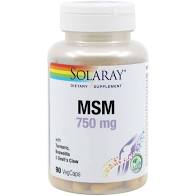 Articulatii, sistem osos si muscular - Msm Solaray, 750 mg, 90 Capsule Vegetale, Secom, farmacieieftina.ro