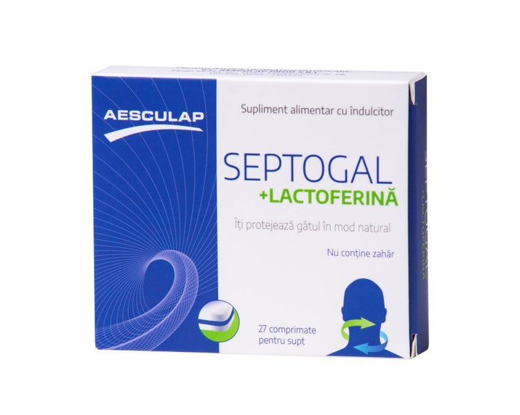 Durere in gat - Septogal+Lactofeina, 27 Comprimate, Aesculap, farmacieieftina.ro