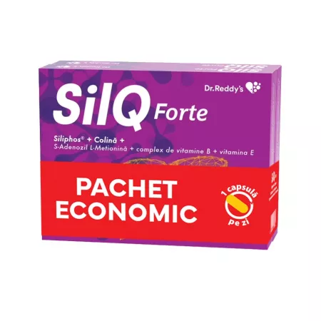Hepatoprotectoare - Silq Forte  15 Cps + 15 Cps  Pachet Economic  Dr Reddys, farmacieieftina.ro
