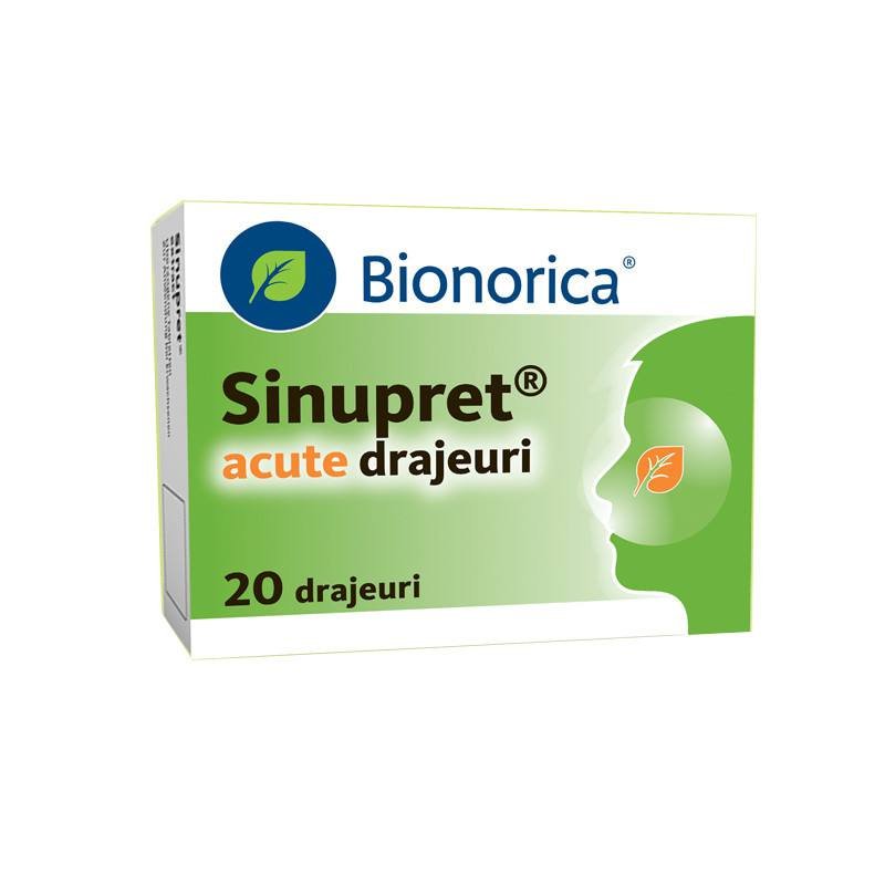 Sinuzite, rinite - Sinupret Acute, 20 drajeuri, Bionorica, farmacieieftina.ro