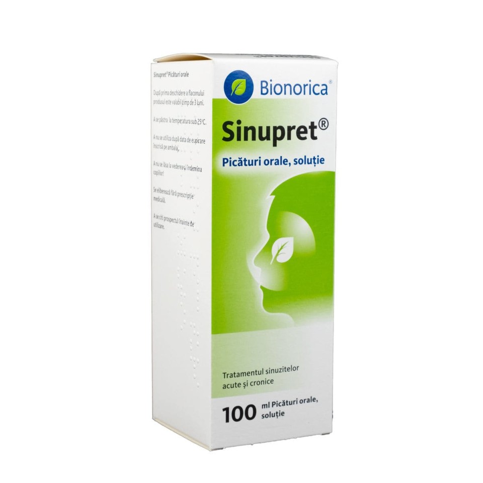 Sinuzite, rinite - Bionorica Sinupret Solutie Orala, 100 ml, farmacieieftina.ro