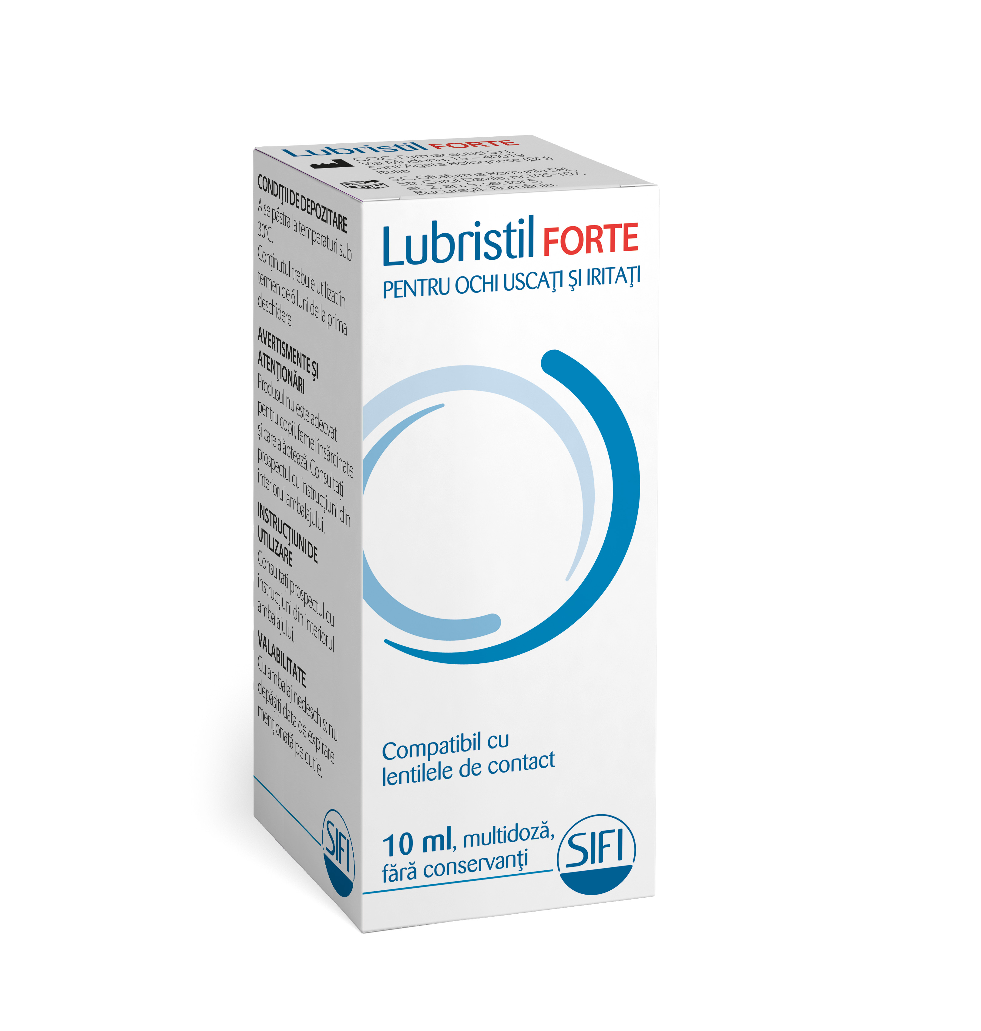 Ochi uscat - Solutie Oftalmica Lubristil Forte, 10 ml, SIFI, farmacieieftina.ro
