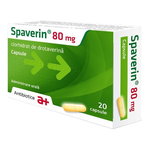 Digestie usoara - Spaverin 80 mg X 20 capsule, farmacieieftina.ro