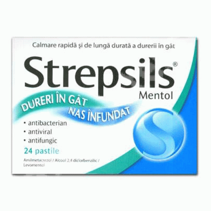 Durere in gat - STREPSILS MENTOL CT*24, farmacieieftina.ro