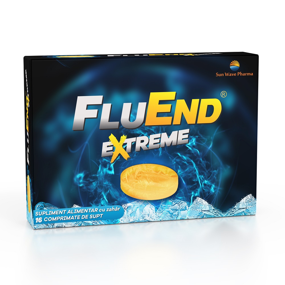 Durere in gat - Fluend Extreme Efect , 16 Comprimate de Supt, farmacieieftina.ro