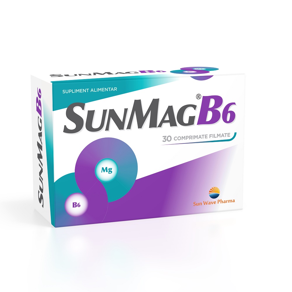 Tonice generale - Sun Wave Pharma Sunmag B6, 30 comprimate, farmacieieftina.ro