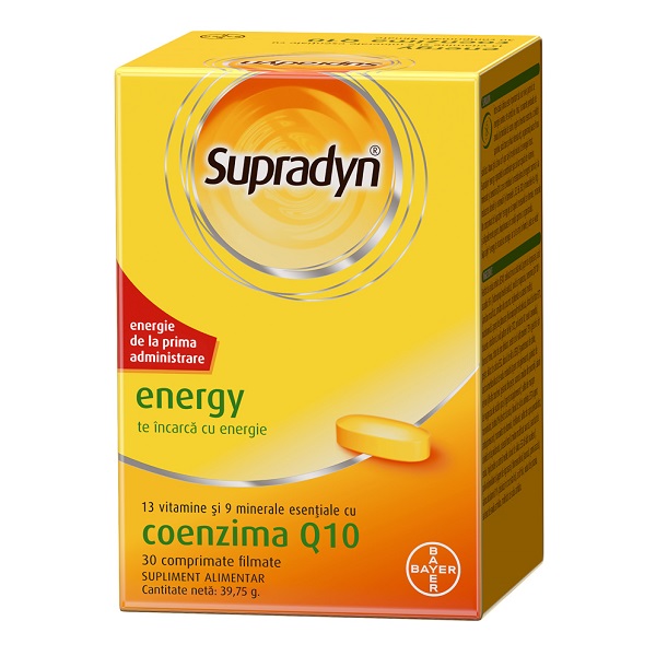 Tonice generale - Supradyn energy+coenzima Q 10 , 30 comprimate, farmacieieftina.ro