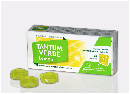 Durere in gat - Tantum Lemon 3 mg, 20 tablete, farmacieieftina.ro